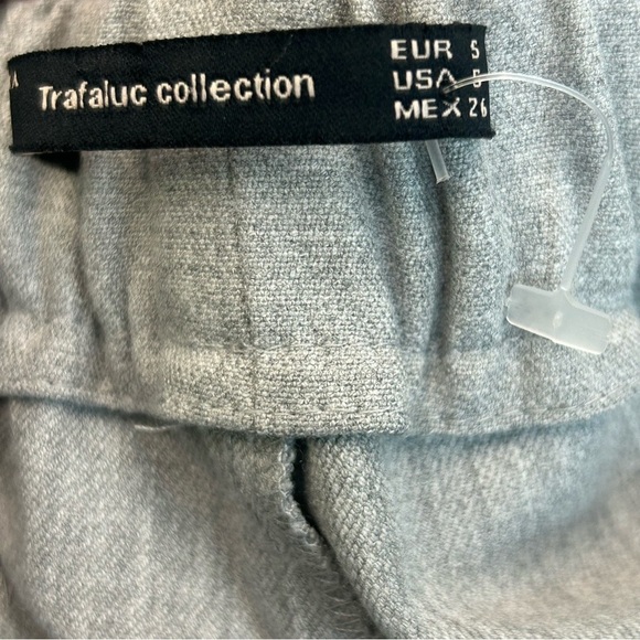 ZARA light gray Chino Trousers With white Side Stripe tuxedo dress pants Sz S - Picture 6 of 11